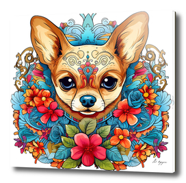 Flower chihuahua dog