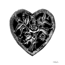 Floral Enigma Black and White Graphic Art
