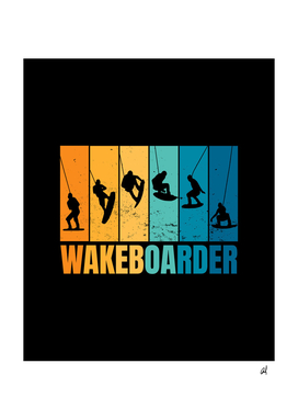 wakeboarding silhouettes