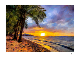 Hawaiian Beach at Sunset