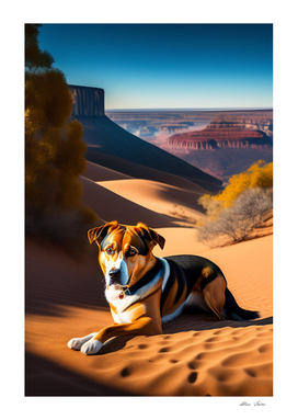 Cute Dog in the Grand Canyon Desert
