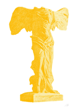 Winged Victory of Samothrace | Yellow | vaporwave aesthetic