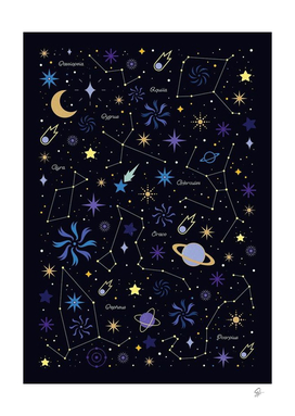 Starry Night space constellations stars galaxy
