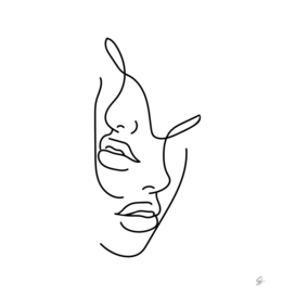 faces beauty line art drawing