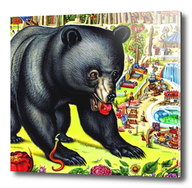 Black Bear (in the style of,Hieronymus Bosch) 2