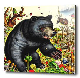 Black Bear (in the style of,Hieronymus Bosch) 8