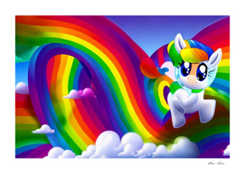 Colorful pony with rainbow colors pony poster