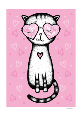 All you need is love - cat glasses heart