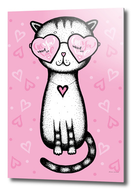 All you need is love - cat glasses heart