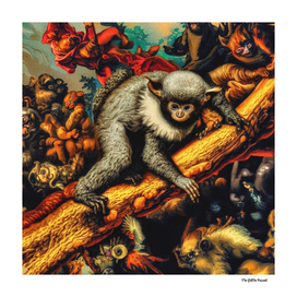 Groves' dwarf lemur (in the style of Pieter Bruegel t