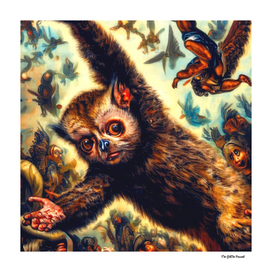Groves' dwarf lemur (in the style of Pieter Bruegel t