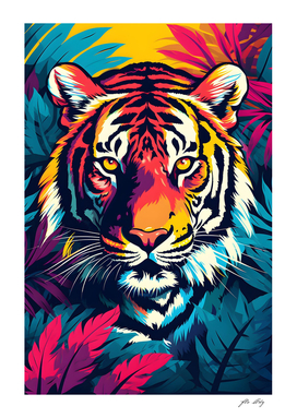 Tiger Portrait - Pop Art