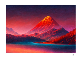 Mountain Scene at Sunset