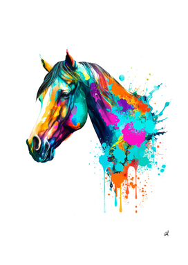 watercolor horse head