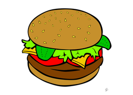 hamburger cheeseburger fast food