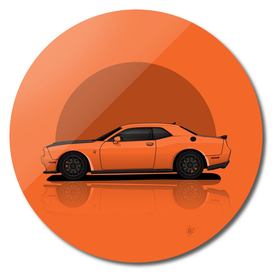 Art Car Dodge Challenger Orange