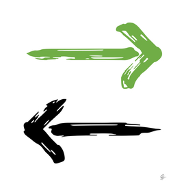 black green paint arrow line element