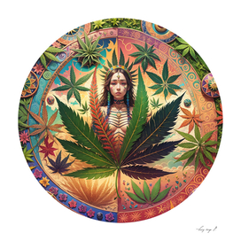 Marijuana leaf - Indigenous Girl