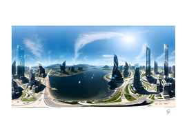 futuristic city fantasy scifi