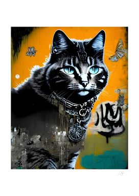 Cat graffiti portrait