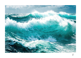 Waves Ocean Sea Tsunami Nautical blue