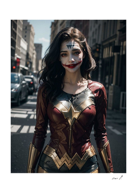 a woman dressed as a superhero with make-up