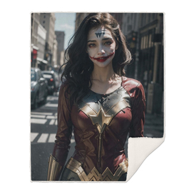 a woman dressed as a superhero with make-up