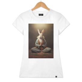 Zen rabbit meditating