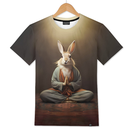 Zen rabbit meditating