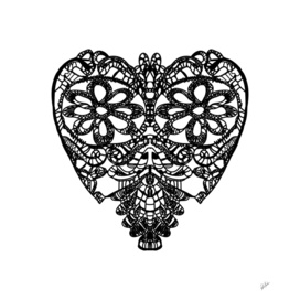 Crochet black heart
