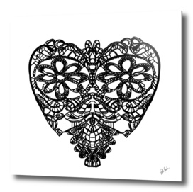 Crochet black heart