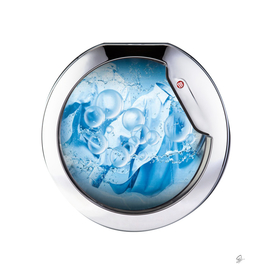 silver framed washing machine animated