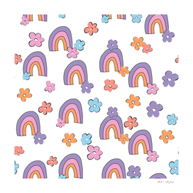 Rainbows and Daisies Pattern #1 #pattern #decor #art