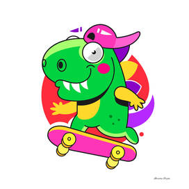 Dinosaur on a skateboard v2-01