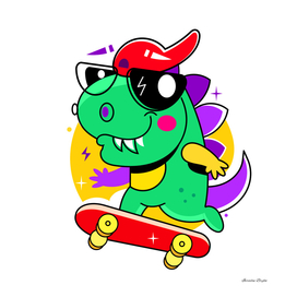 Dinosaur on a skateboard-01