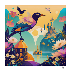 Crow in a fantasy land