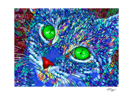 Cat Portrait Stained Glass