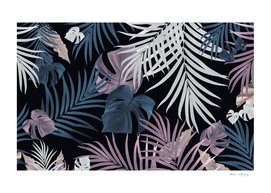Tropical Jungle Night Leaves Pattern #7 #tropical #decor