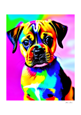 Cute dog colorful