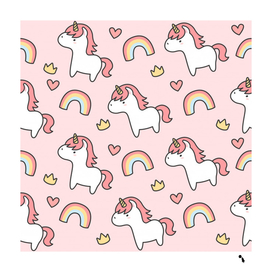 cute unicorn rainbow seamless pattern background
