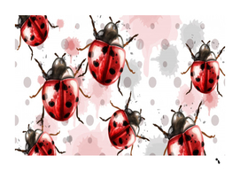 ladybug pattern texture watercolor