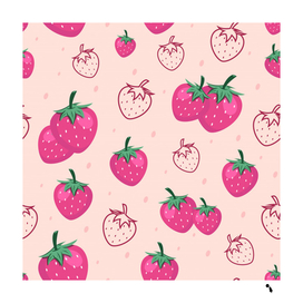 seamless strawberry fruit pattern background