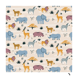 wild animal seamless pattern