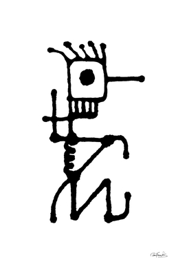 Tribal human figure linear drawing