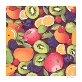 Vivid Fruit Medley Illustration
