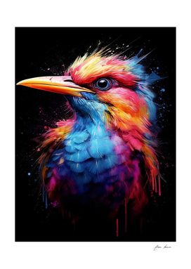 watercolor abstract bird