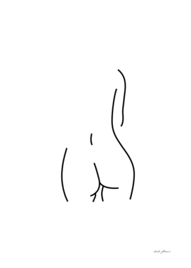 DERRIERE nude line art