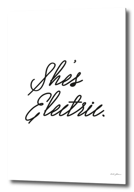SHE'S ELECTRIC LYRIC OASIS TYPOGRAPHY MUSIC ART