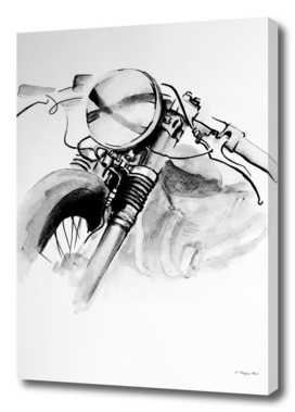 watercolor motorbike