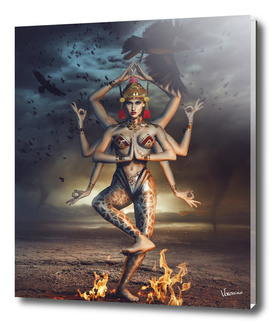Indian goddess with eight arms